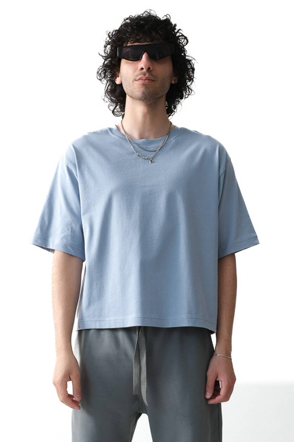 Bebek Mavisi Boxy Fit Tişört - SOLDOUT