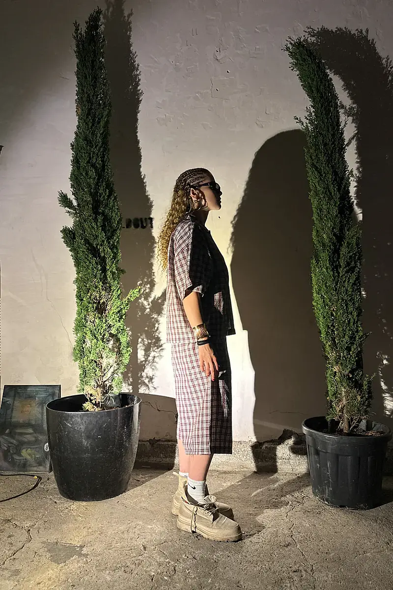 Bordo Desenli Unisex Şort - 6