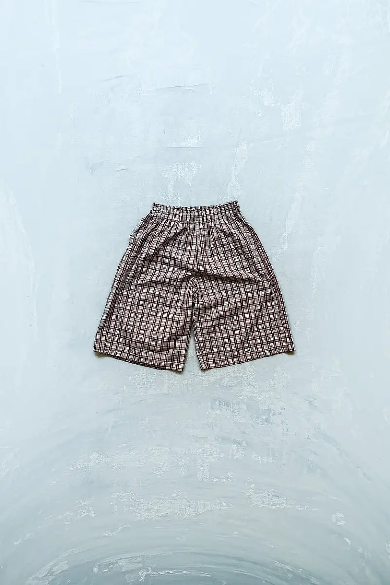 Bordo Desenli Unisex Şort - 1