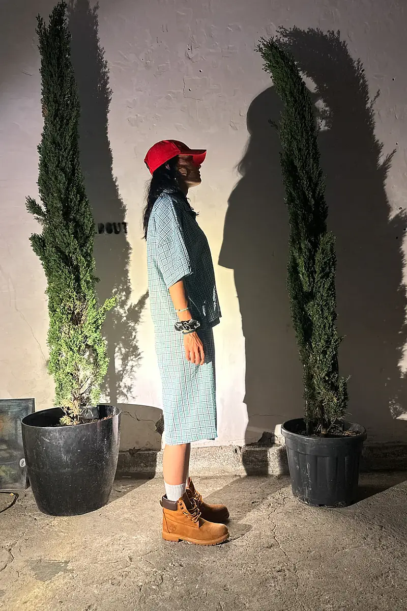 Yeşil Desenli Unisex Şort - 5