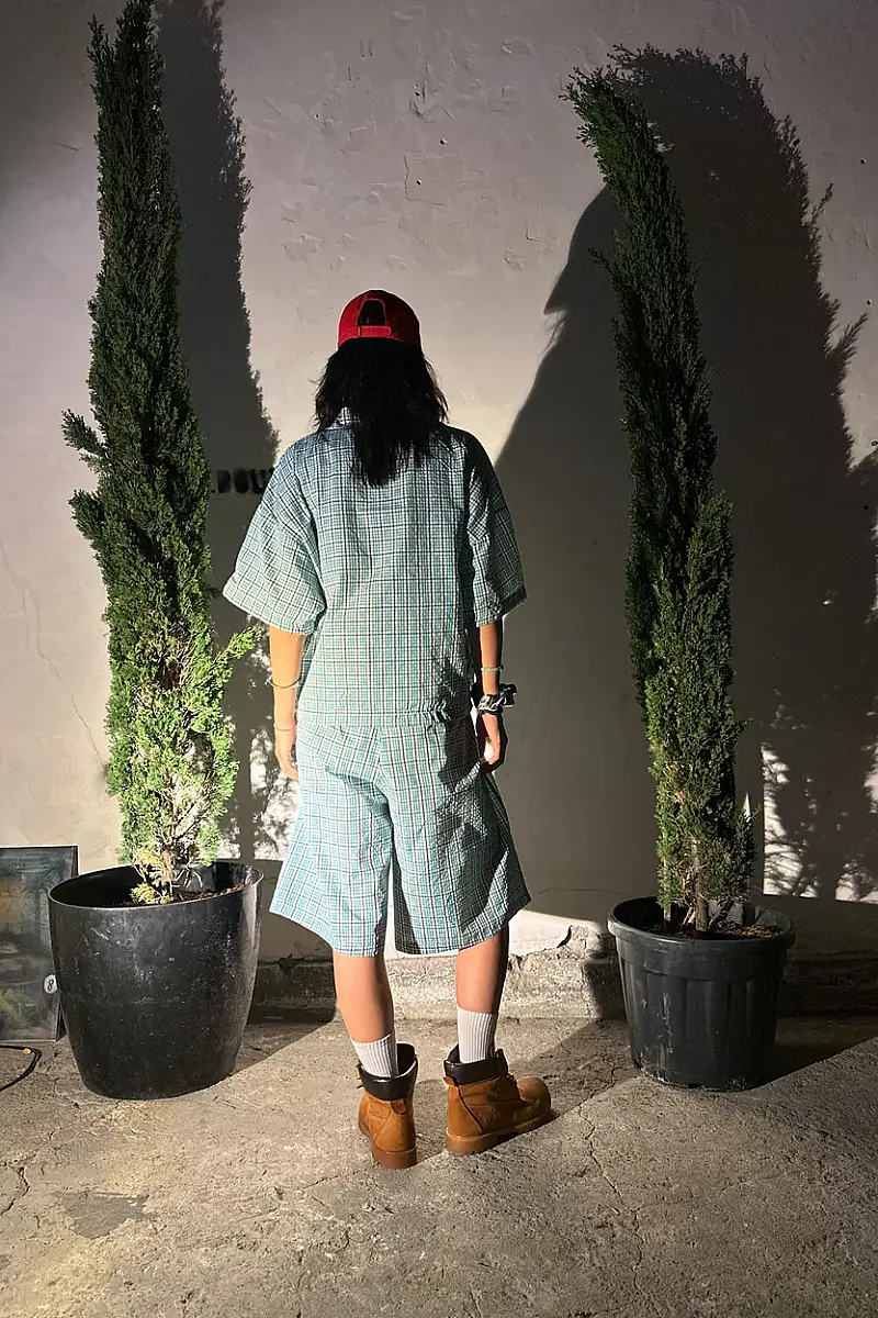 Yeşil Desenli Unisex Şort - 6