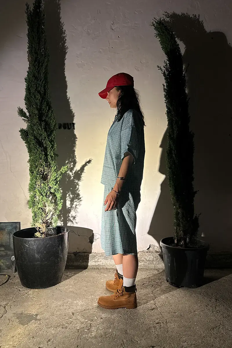 Yeşil Desenli Unisex Şort - 7