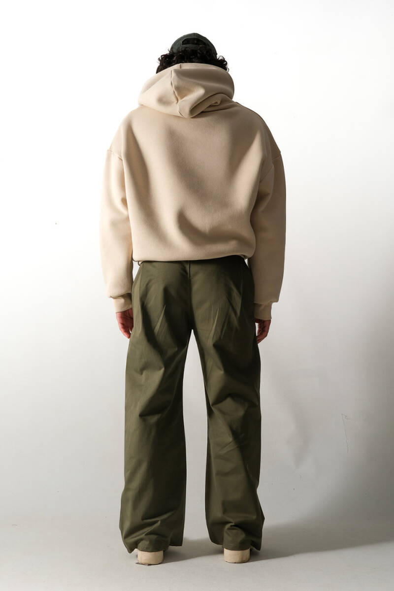 Bej Oversize Boxy Fit Hoodie - 6