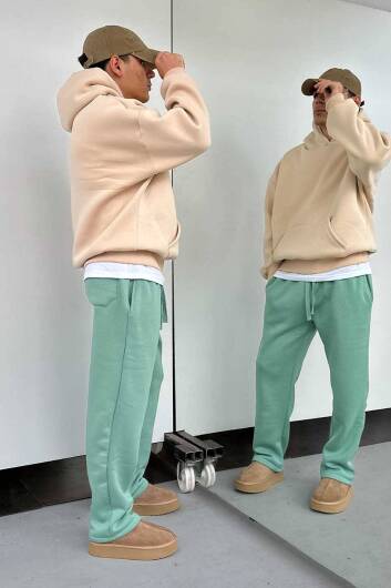 Bej Oversize Boxy Fit Hoodie - 3