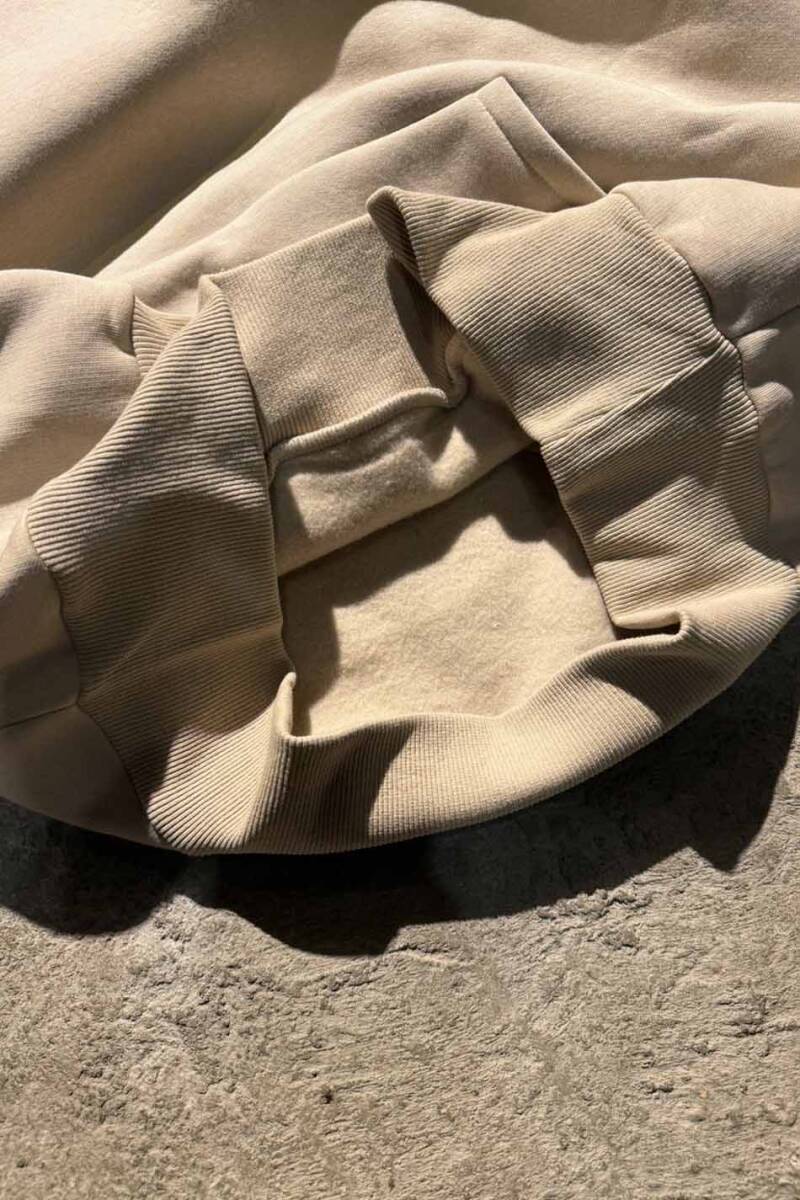 Bej Oversize Boxy Fit Hoodie - 13