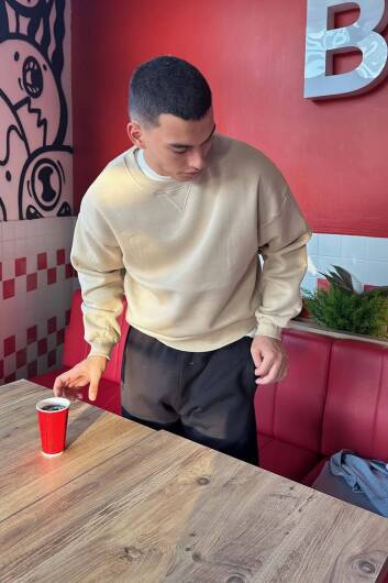 Bej Oversize Sweatshirt 