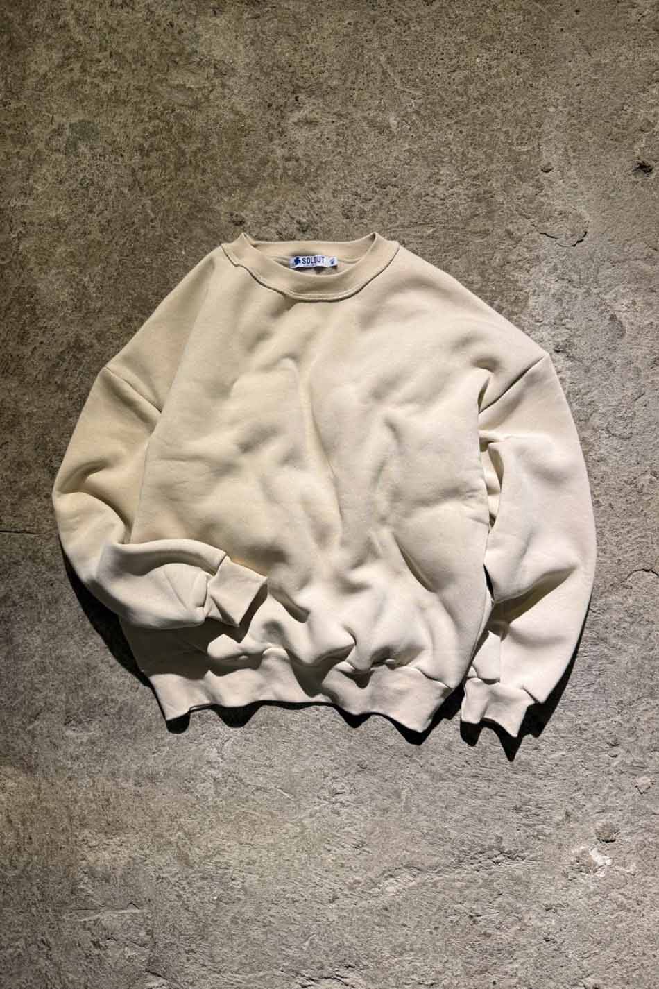 Bej Oversize Boxy Fit Sweatshirt - SOLDOUT