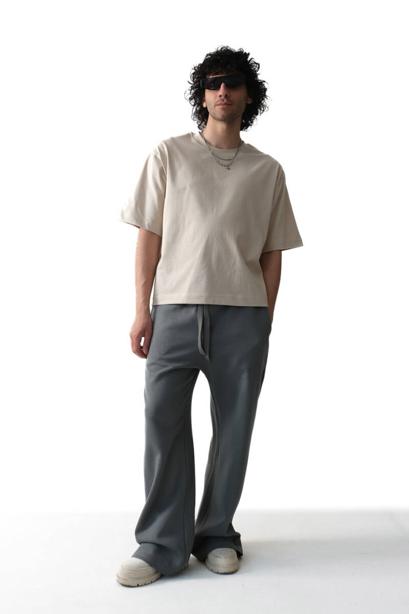 Bej Boxy Fit Tişört - 2