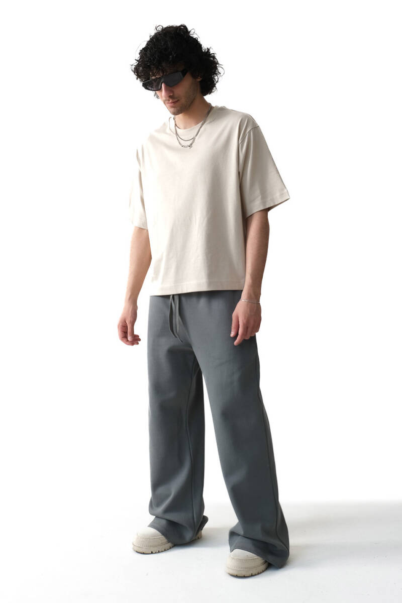 Bej Boxy Fit Tişört - 3