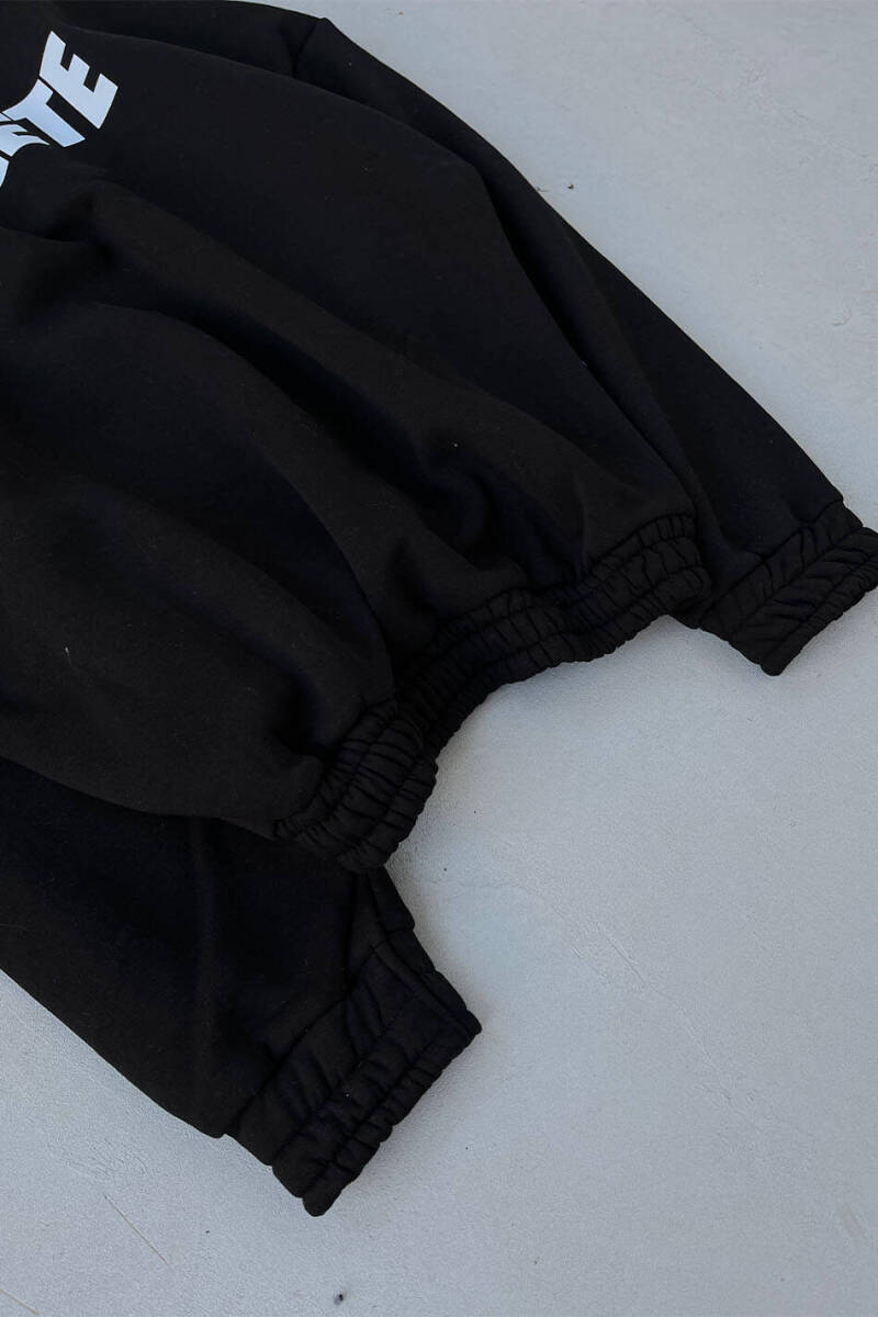 Athlete Siyah Oversize Boxy Fit Zip Hoodie - 3