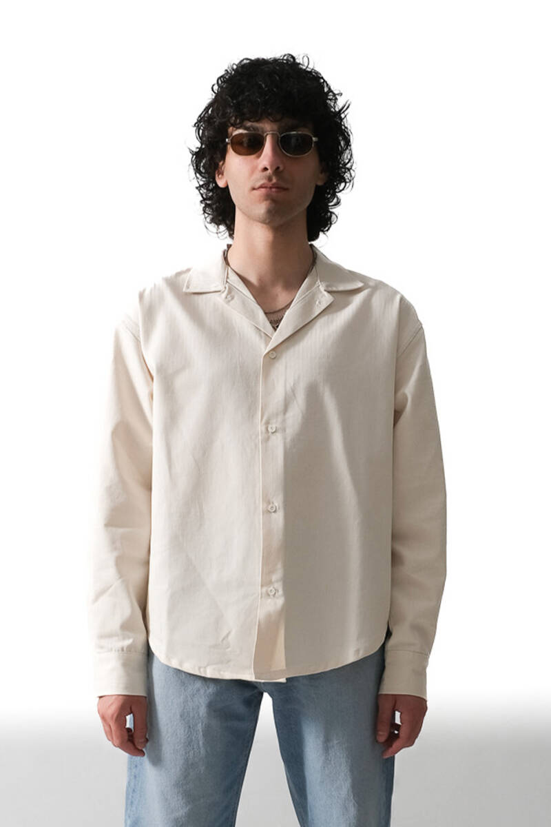 Bej Essential Oversize Gömlek 