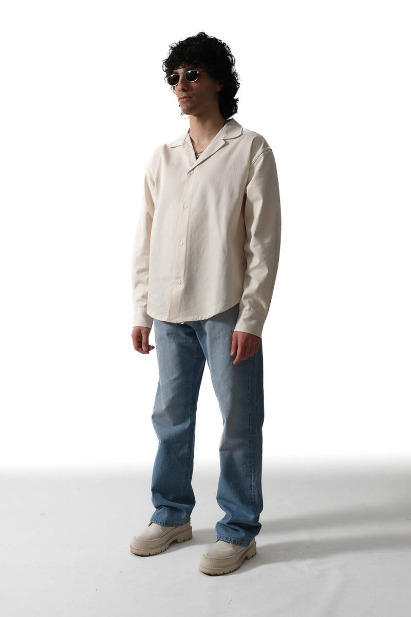 Bej Essential Oversize Gömlek - 2