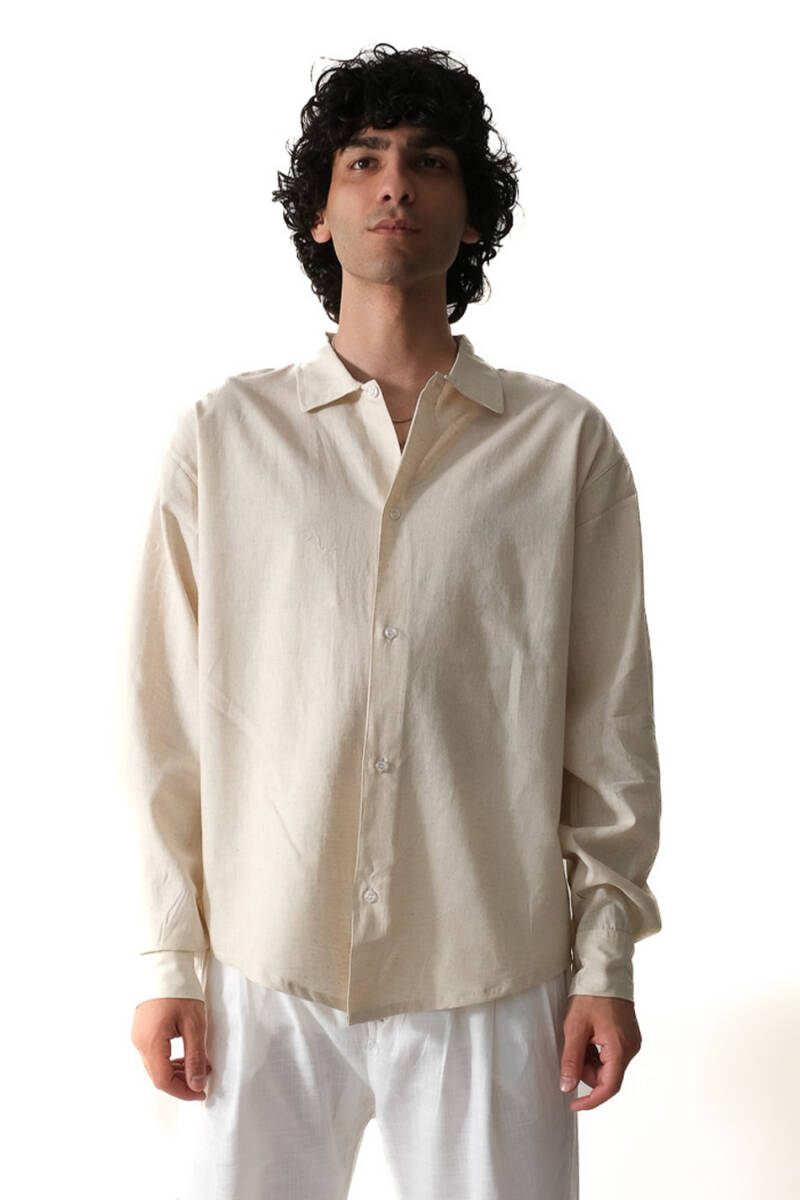 Bej Essential Oversize Gömlek - 1