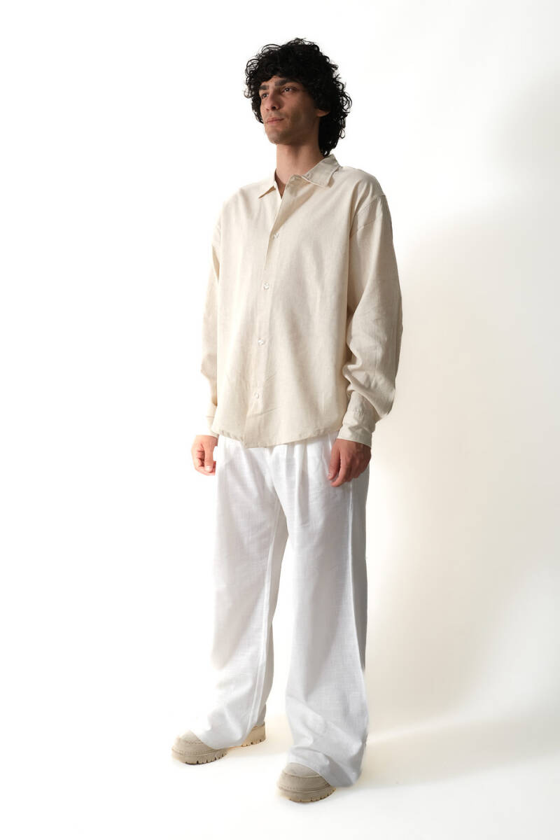Bej Essential Oversize Gömlek - 3