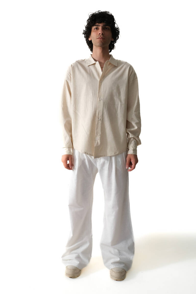 Bej Essential Oversize Gömlek - 2