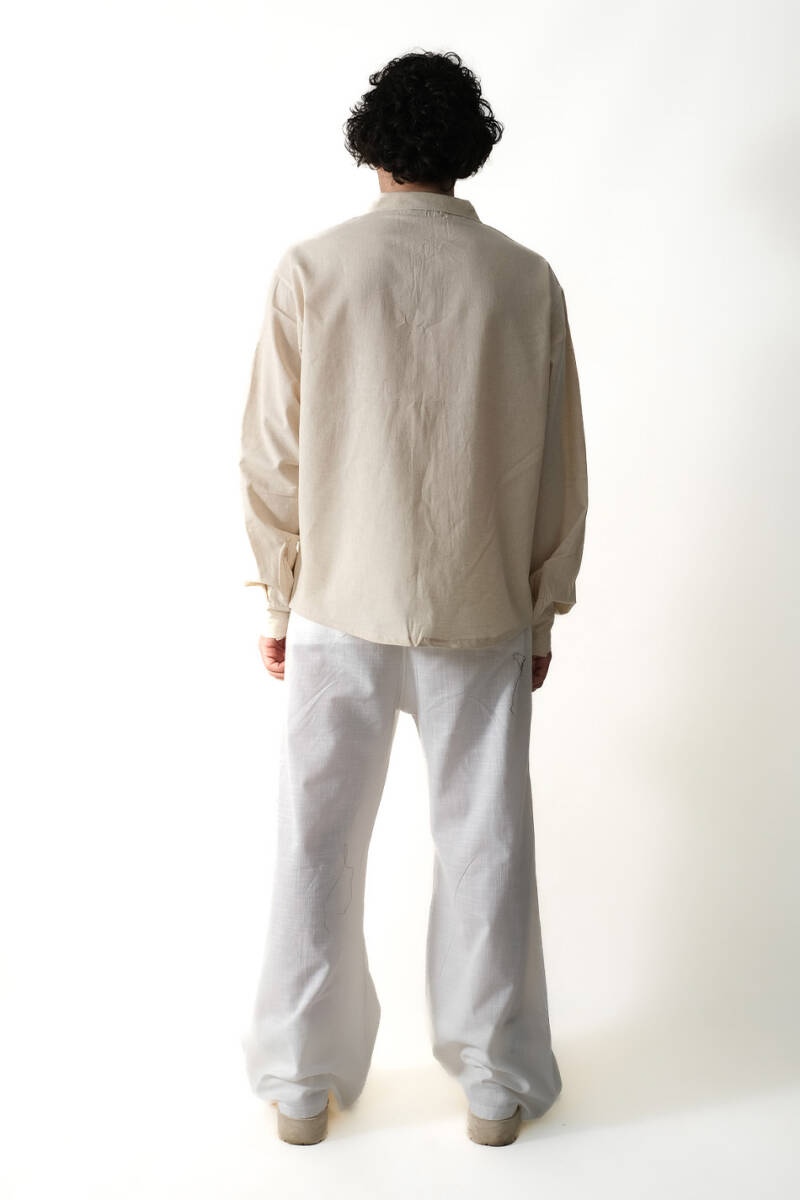 Bej Essential Oversize Gömlek - 4