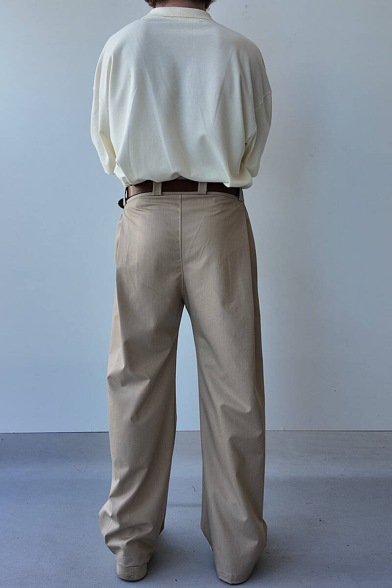 Bej Fenna V2 Pileli Baggy Kumaş Pantolon - 9