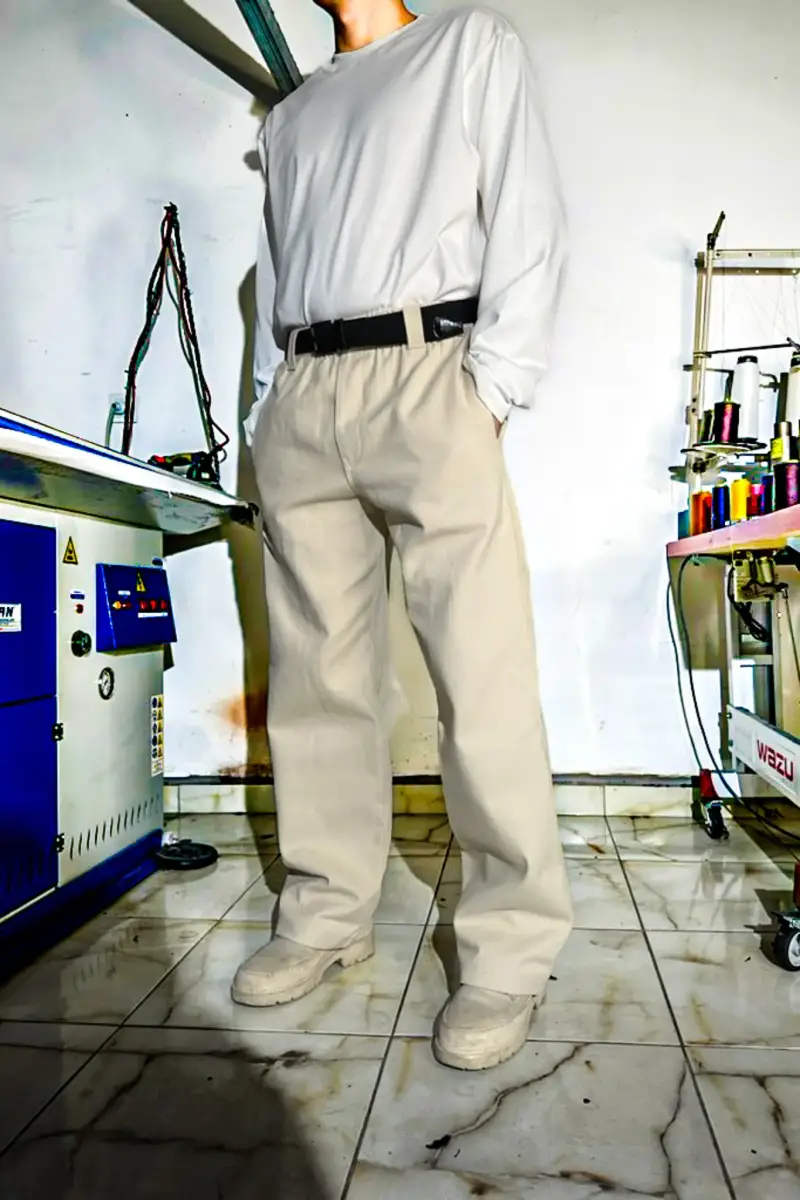 Bej Gabardin Baggy Pantolon - 8