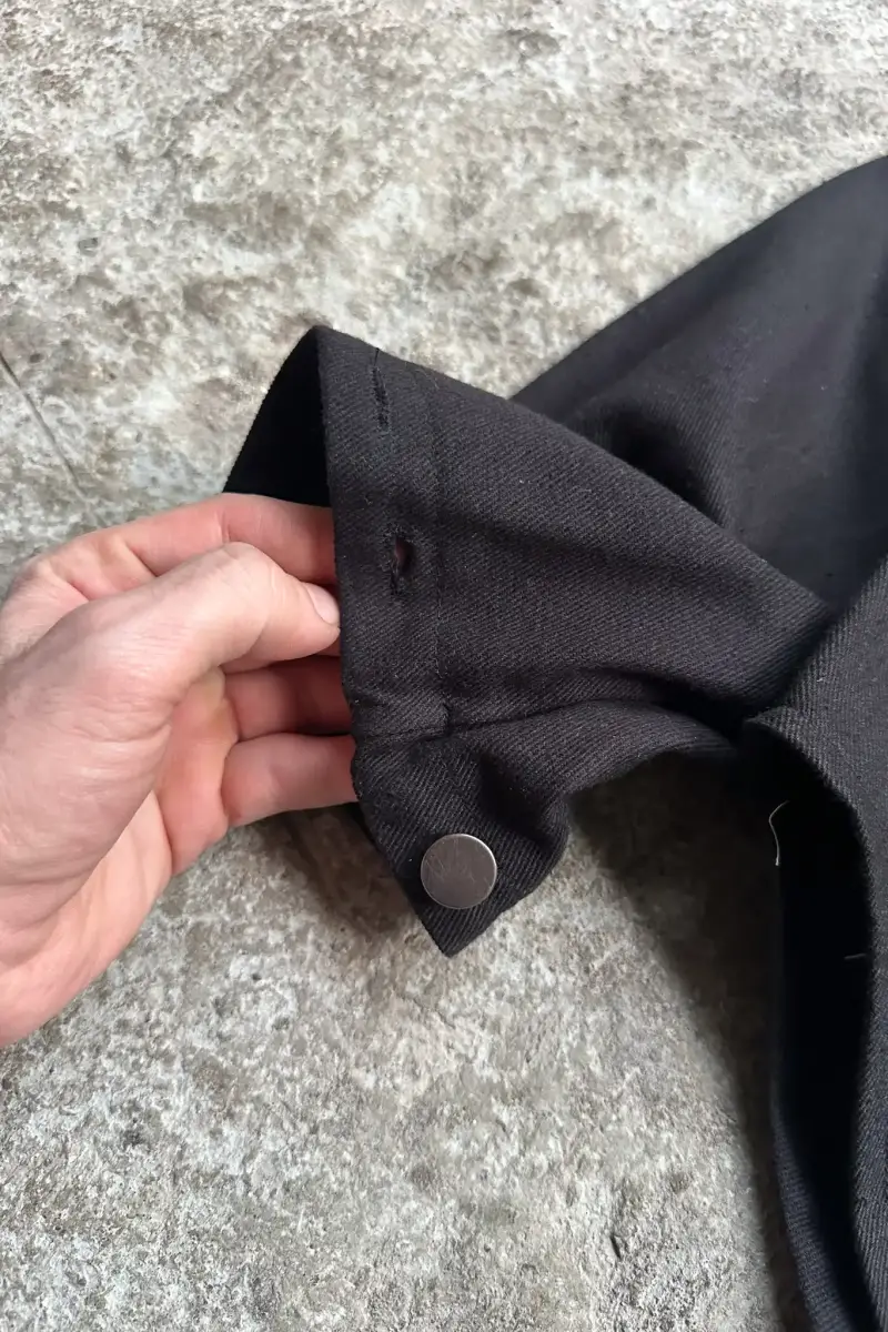 Siyah Oversize Gabardin Gömlek - 4