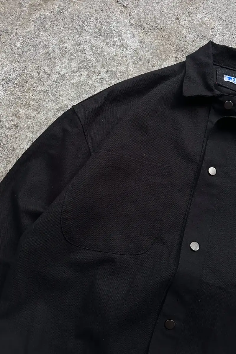 Siyah Oversize Gabardin Gömlek - SOLDOUT (1)