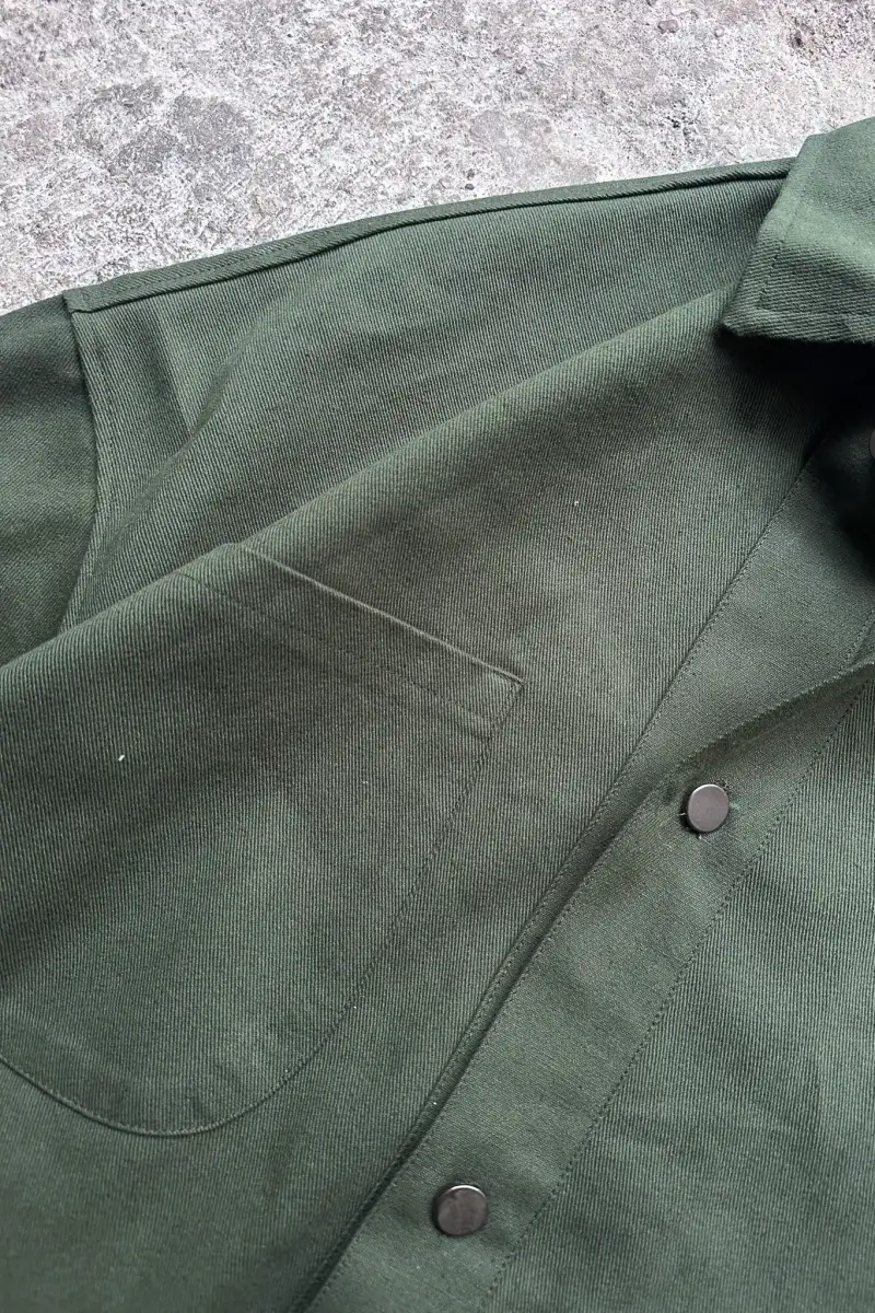 Yeşil Oversize Gabardin Gömlek - SOLDOUT (1)