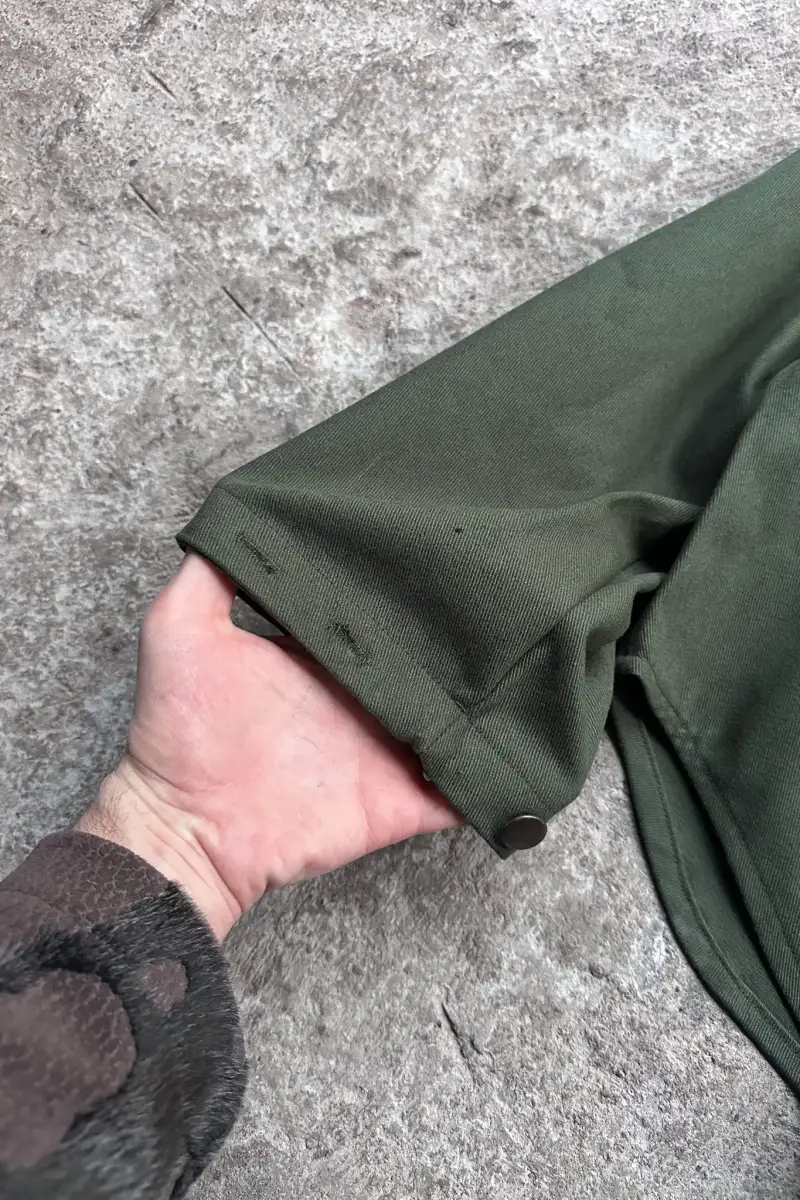 Yeşil Oversize Gabardin Gömlek - 4