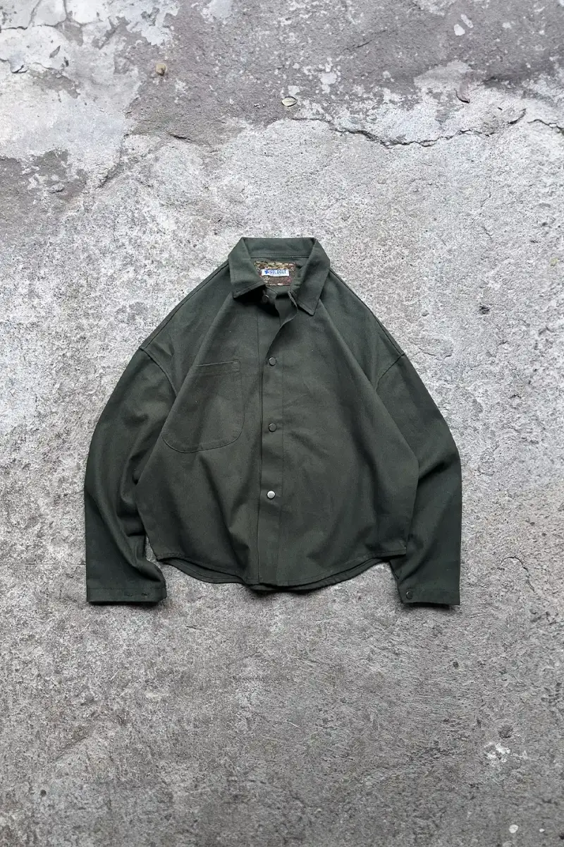 Yeşil Oversize Gabardin Gömlek 