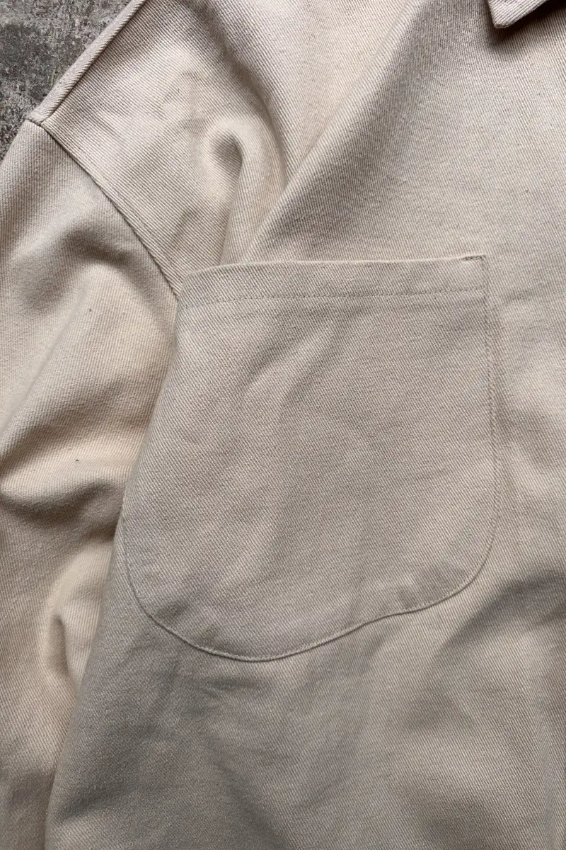 Bej Oversize Gabardin Gömlek - 4