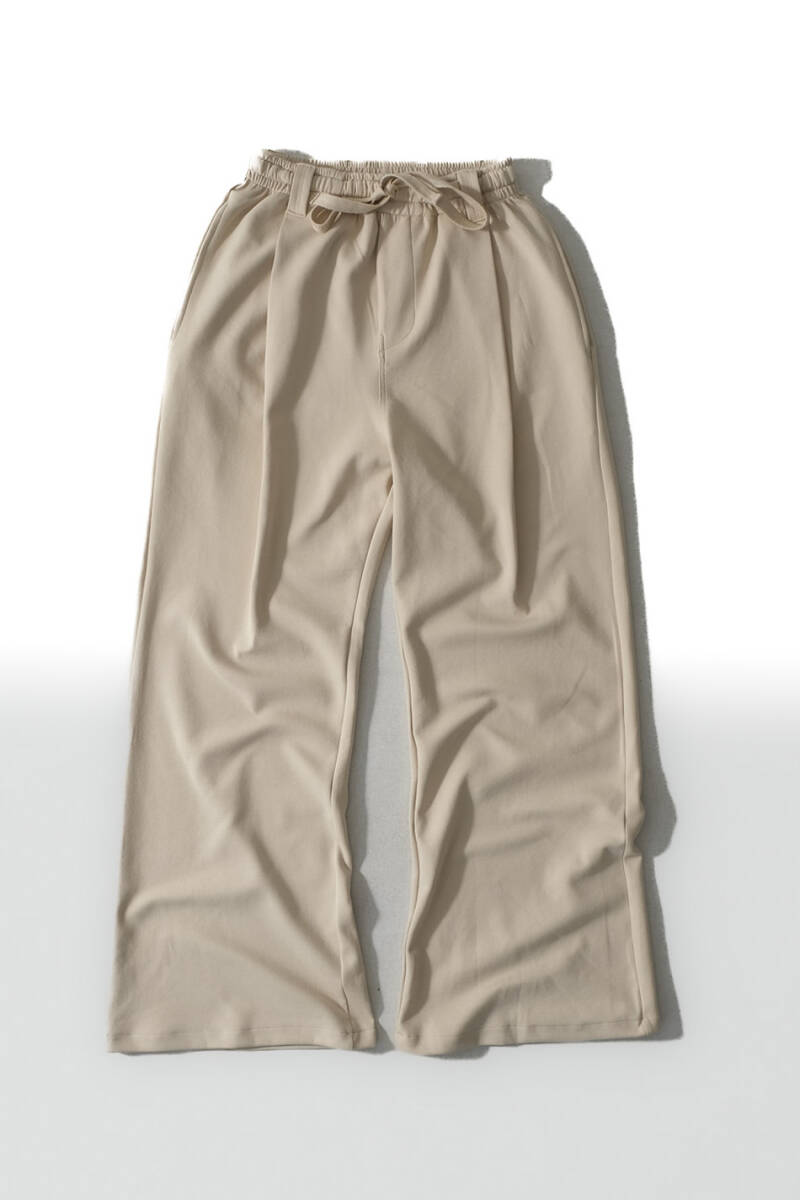 Bej Pileli Essential Double Face Pantolon - 1