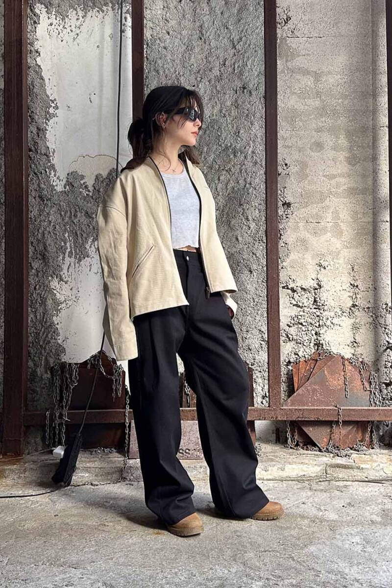 Bej Workwear Boxy Fit Ceket - 7