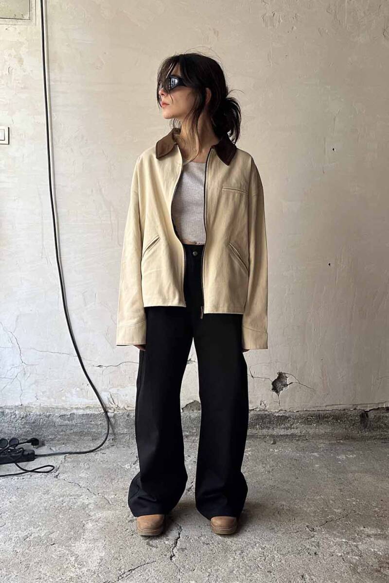 Bej Workwear Boxy Fit Ceket - 8