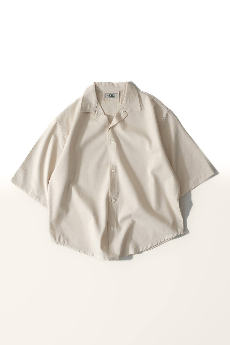  Bej Yarım Kol Essential Oversize Gömlek - SOLDOUT