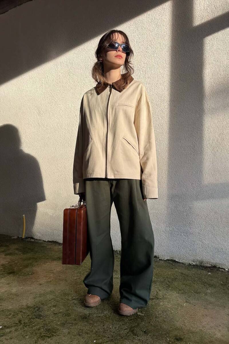 Bej - Yeşil Workwear Takım - 3