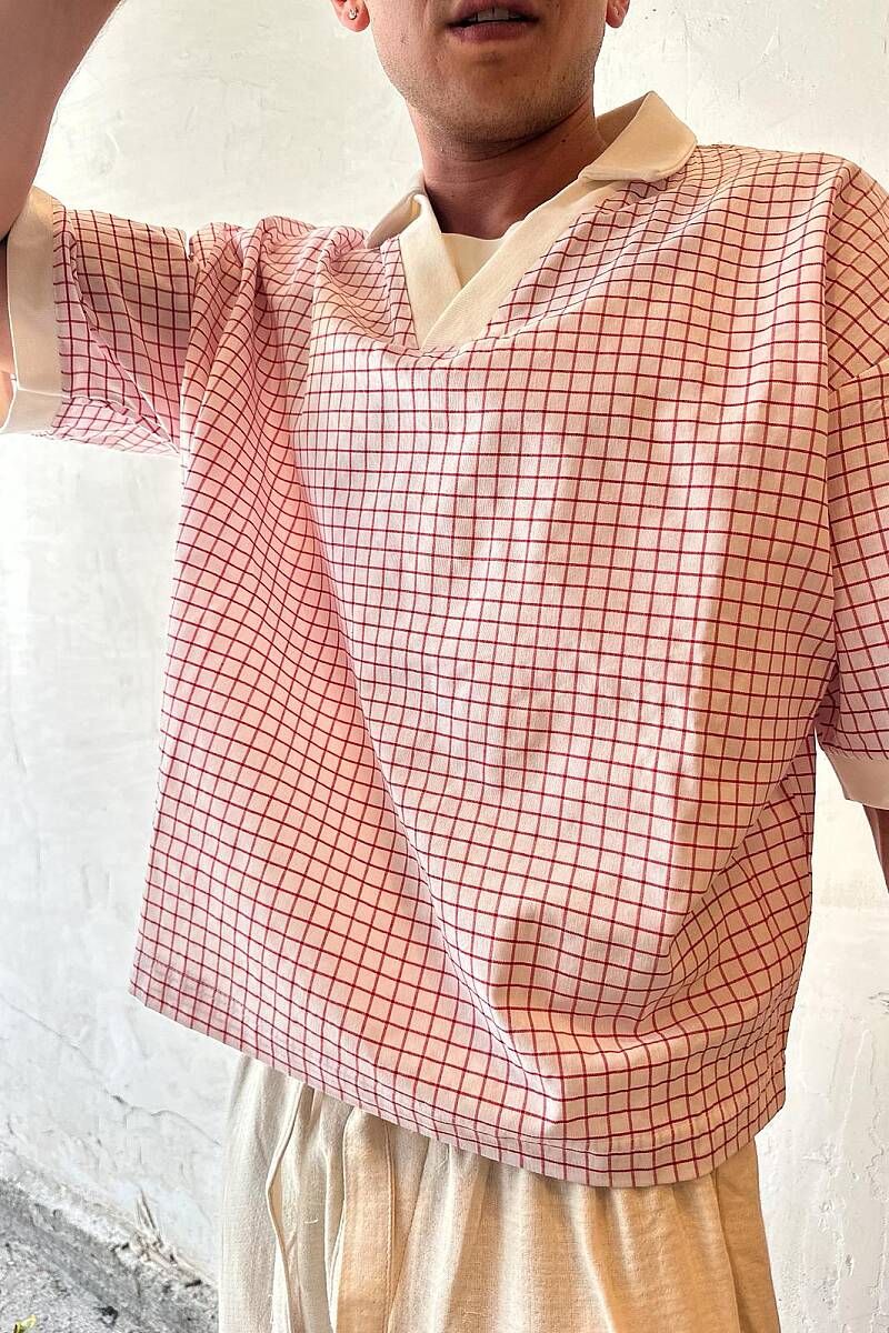 Beyaz Kırmızı Desenli Unisex Forma - 4