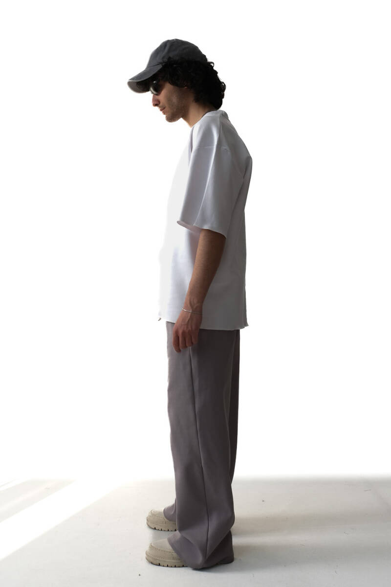 Beyaz Basic Heavyweight Oversize Tişört - 3