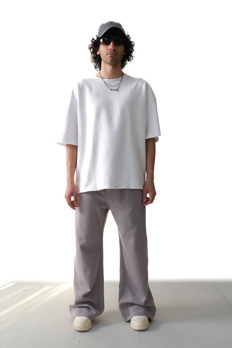 Beyaz Basic Heavyweight Oversize Tişört - 5