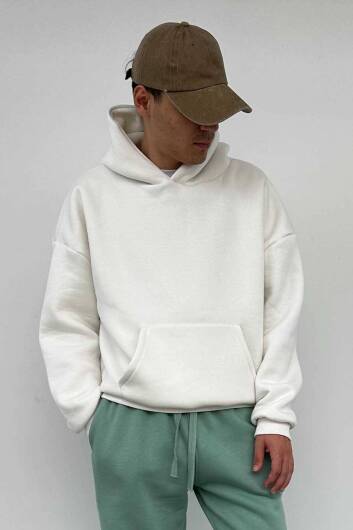 Ekru Oversize Boxy Fit Hoodie - SOLDOUT