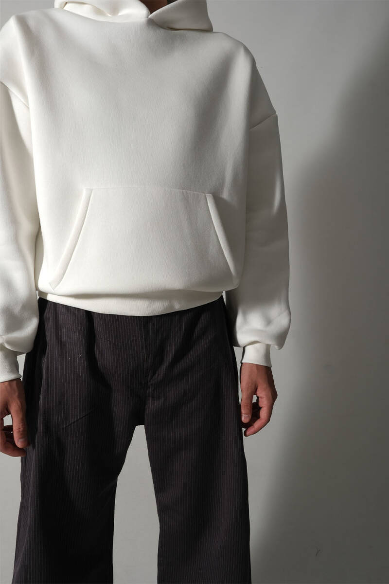 Ekru Oversize Boxy Fit Hoodie - 3