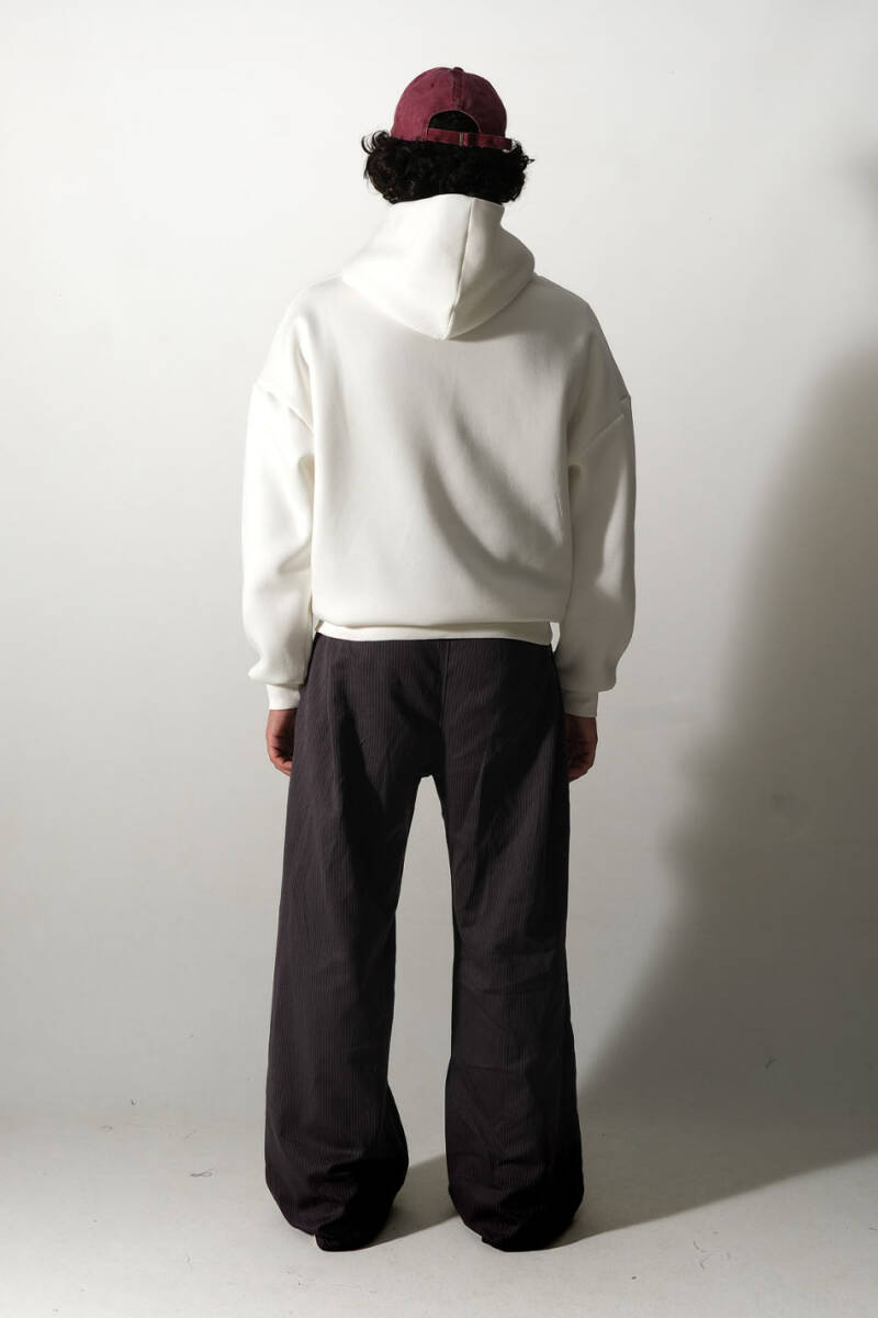 Ekru Oversize Boxy Fit Hoodie - 4