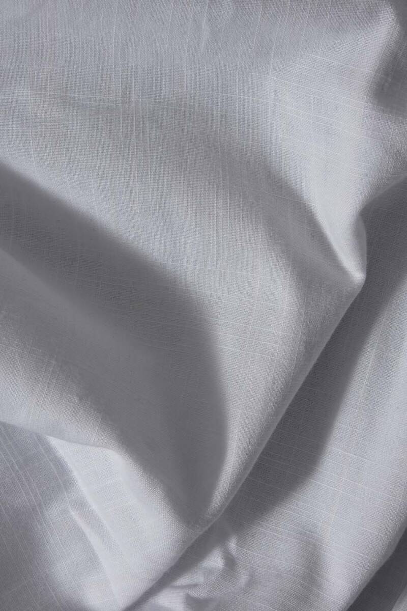 Beyaz Distressed Boxy Fit Crop Yarım Kol %100 Pamuk İnce Gömlek - 9