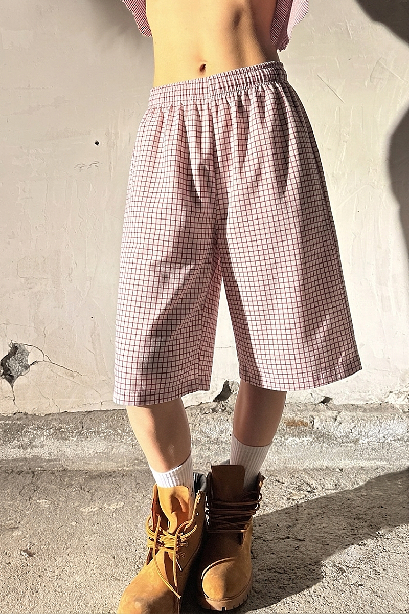 Beyaz Kırmızı Desenli Unisex şort - SOLDOUT (1)
