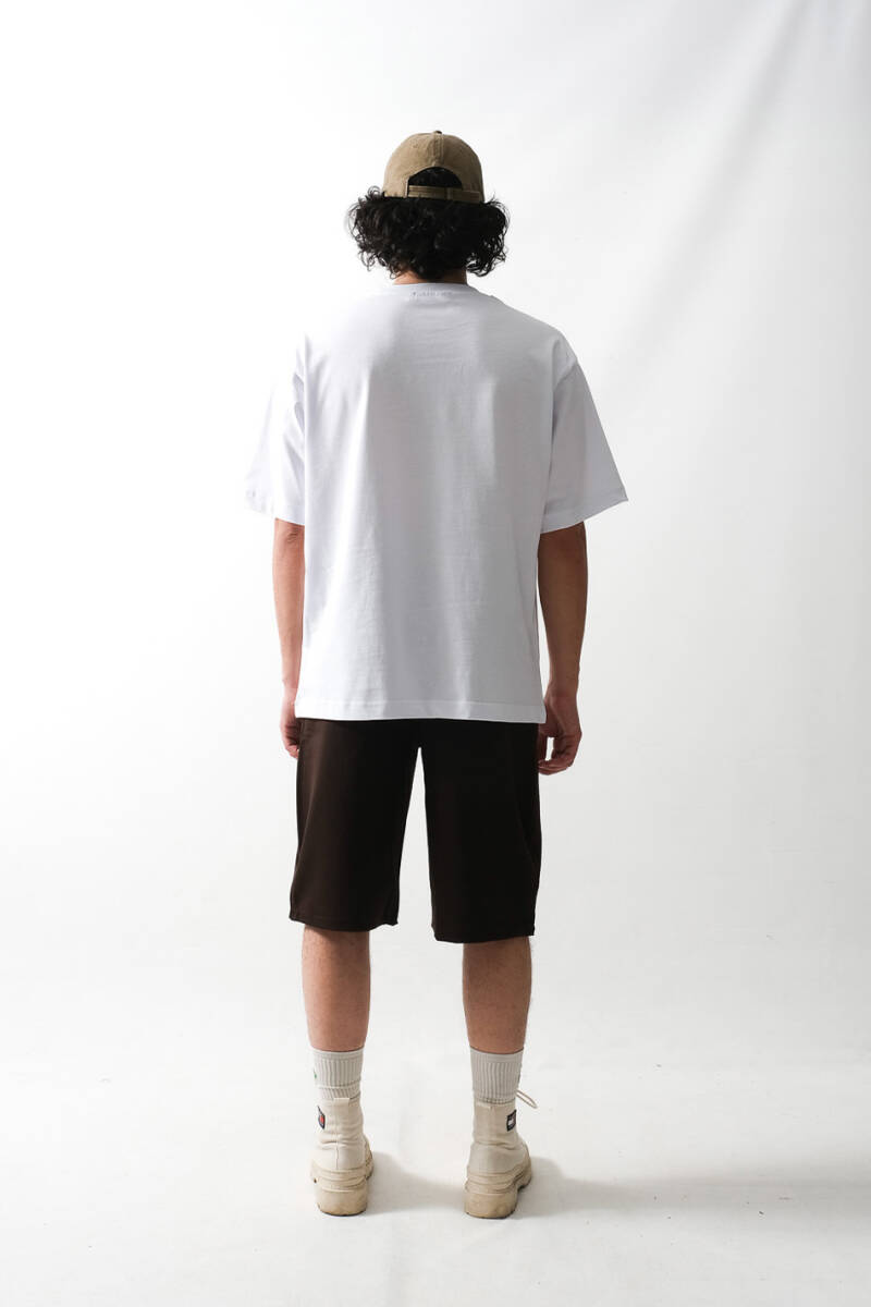 Beyaz Oversize İnce Tişört - 3