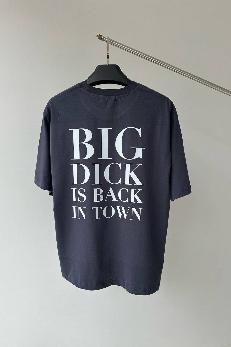 Big Dick Baskılı Antrasit Oversize Tişört - SOLDOUT