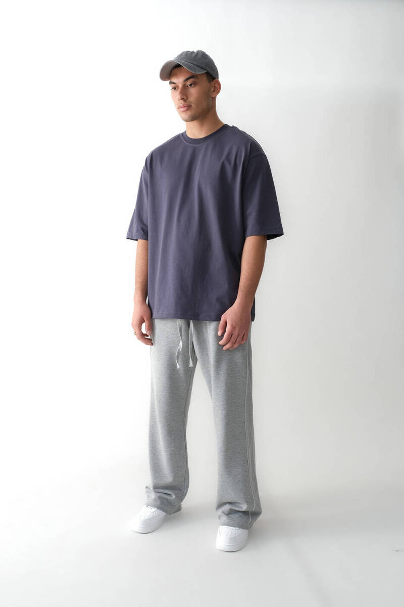 Big Dick Baskılı Antrasit Oversize Tişört - 3