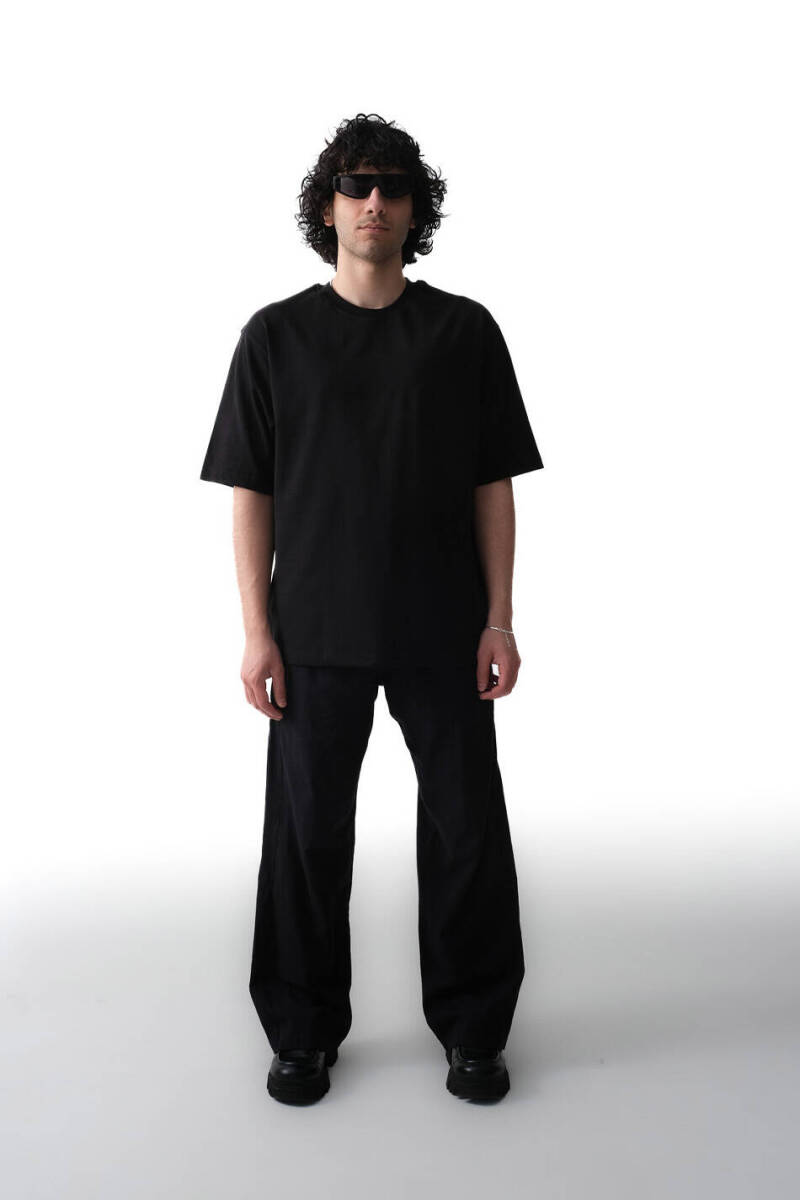 Big Dick Baskılı Siyah Oversize Tişört - 4