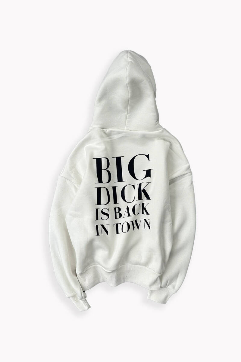Big Dick Ekru Oversize Boxy Fit Hoodie - SOLDOUT