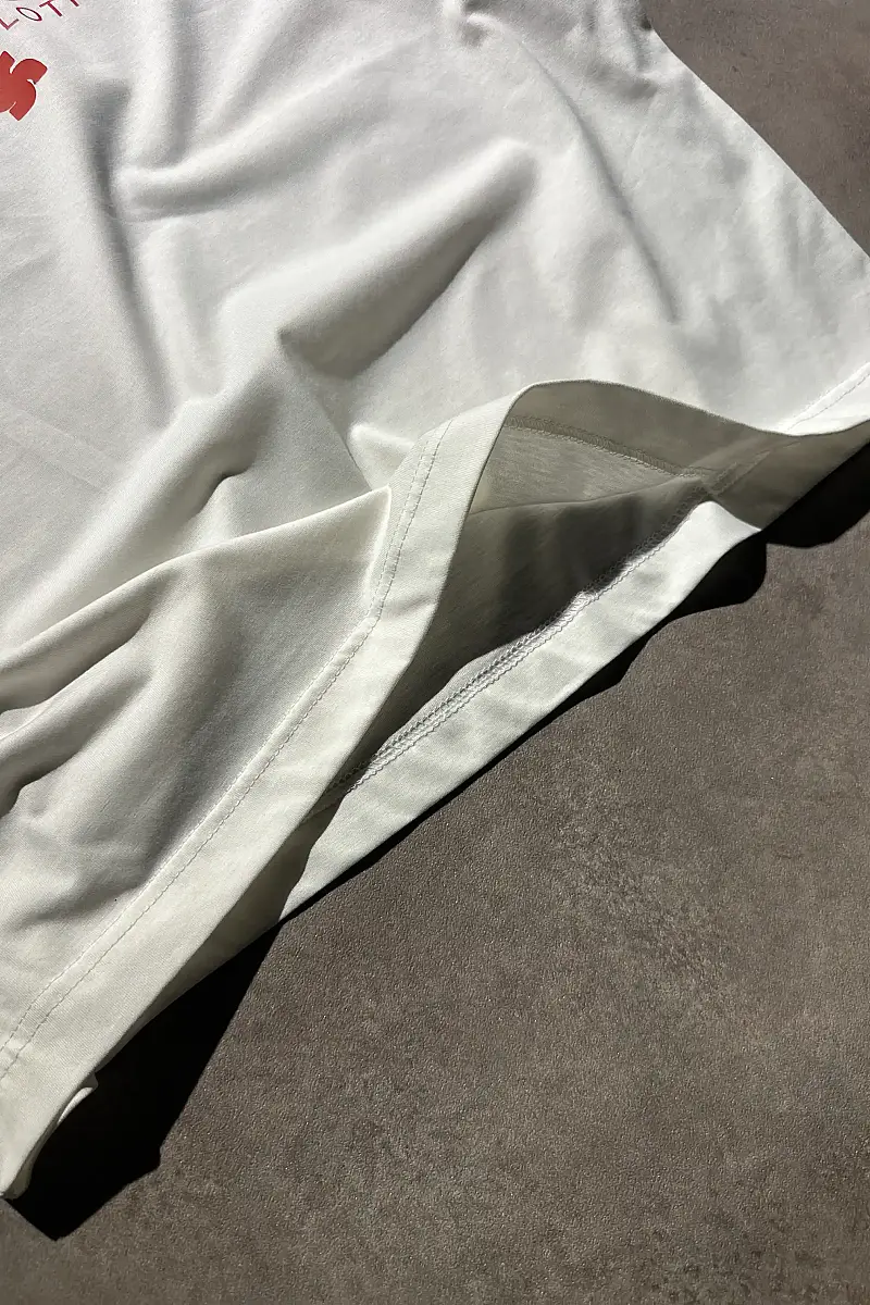 Bonjour Beyaz Oversize Baskılı Tişört - 4