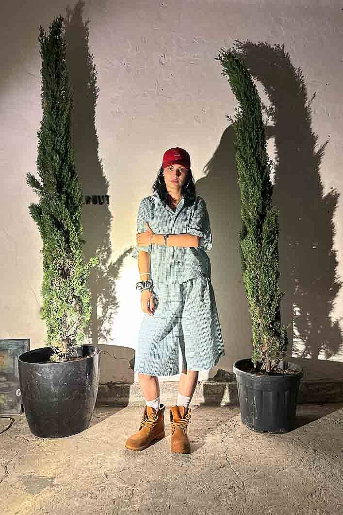 Yeşil Boxy Fit Crop Unisex Gömlek - 3