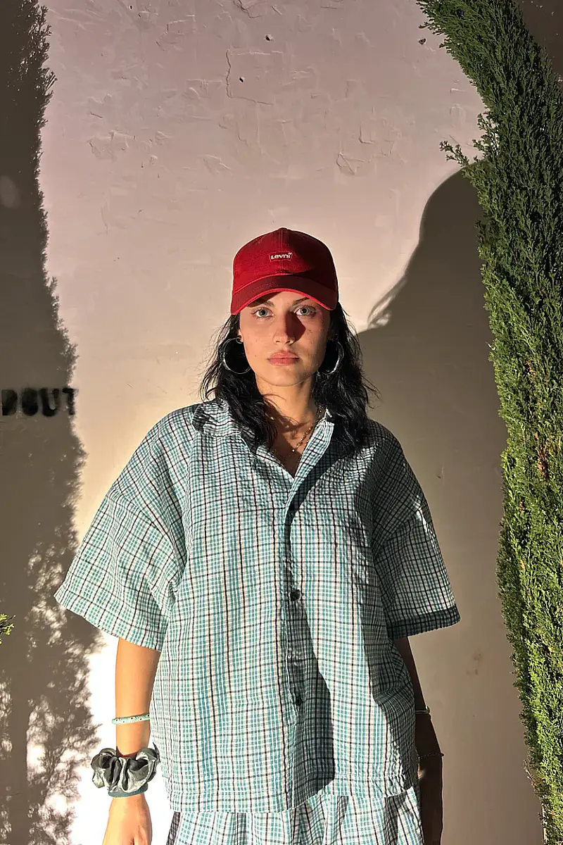 Yeşil Boxy Fit Crop Unisex Gömlek - 7