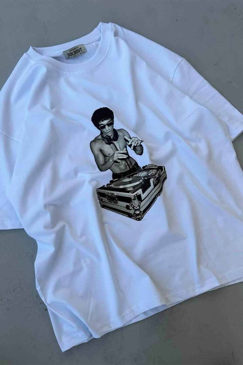 Bruce Lee Baskılı Oversize Tişört - 2